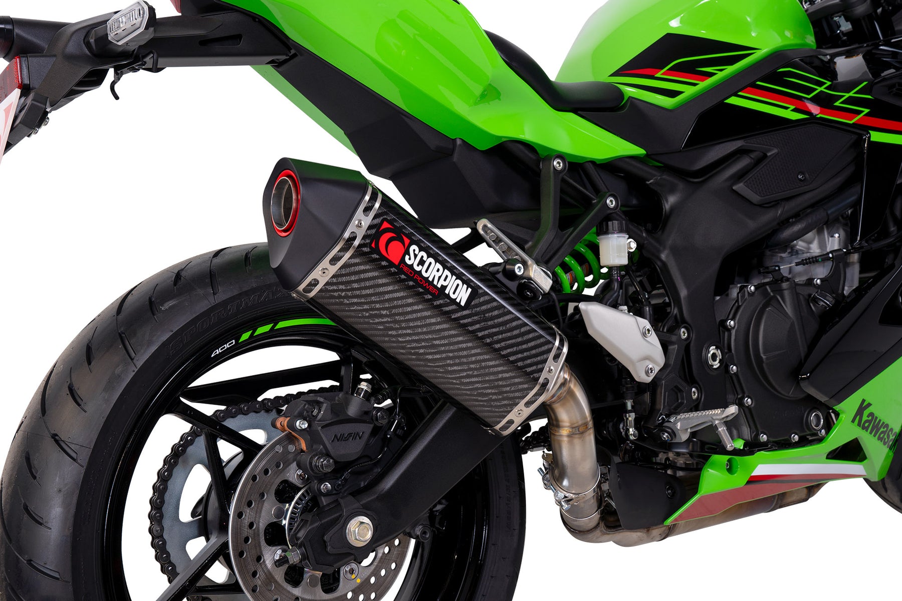 Kawasaki Ninja ZX-4RR (2023–2025) Scorpion Exhaust Serket Parallel Slip-on - Carbon Fibre