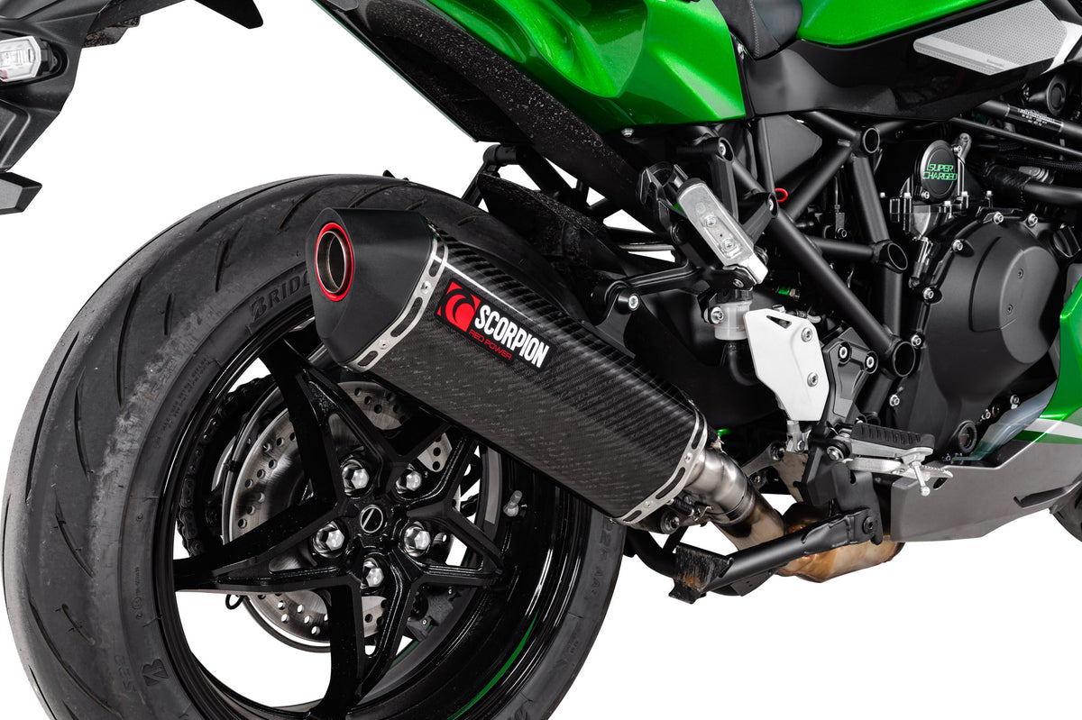 Kawasaki Ninja H2 SX (2022–2025) Scorpion Exhaust Serket Parallel Slip-on - Carbon Fibre