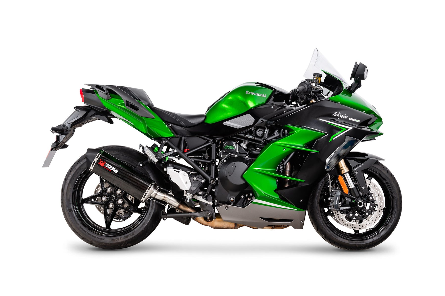 Kawasaki Ninja H2 SX (2022–2025) Scorpion Exhaust Serket Parallel Slip-on - Carbon Fibre