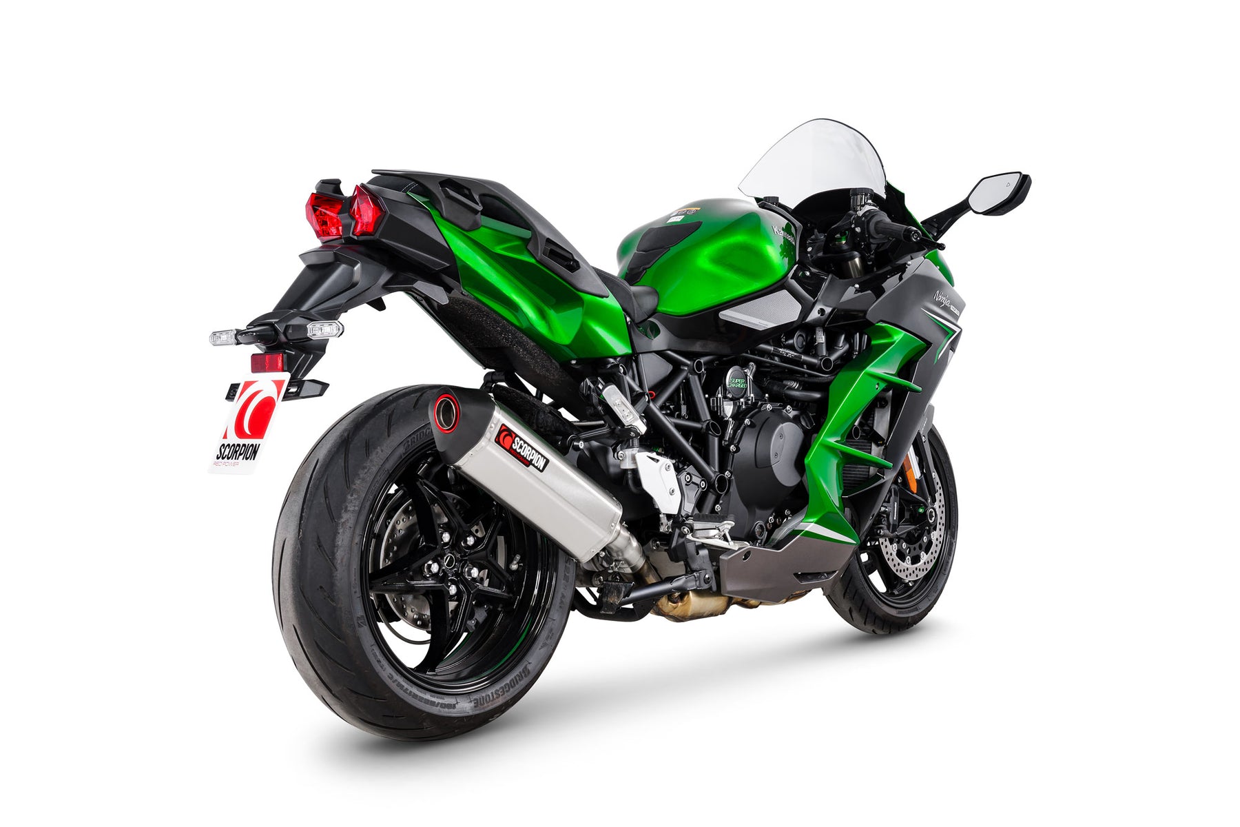 Kawasaki Ninja H2 SX (2022–2025) Scorpion Exhaust Serket Parallel Slip-on - Brushed Stainless