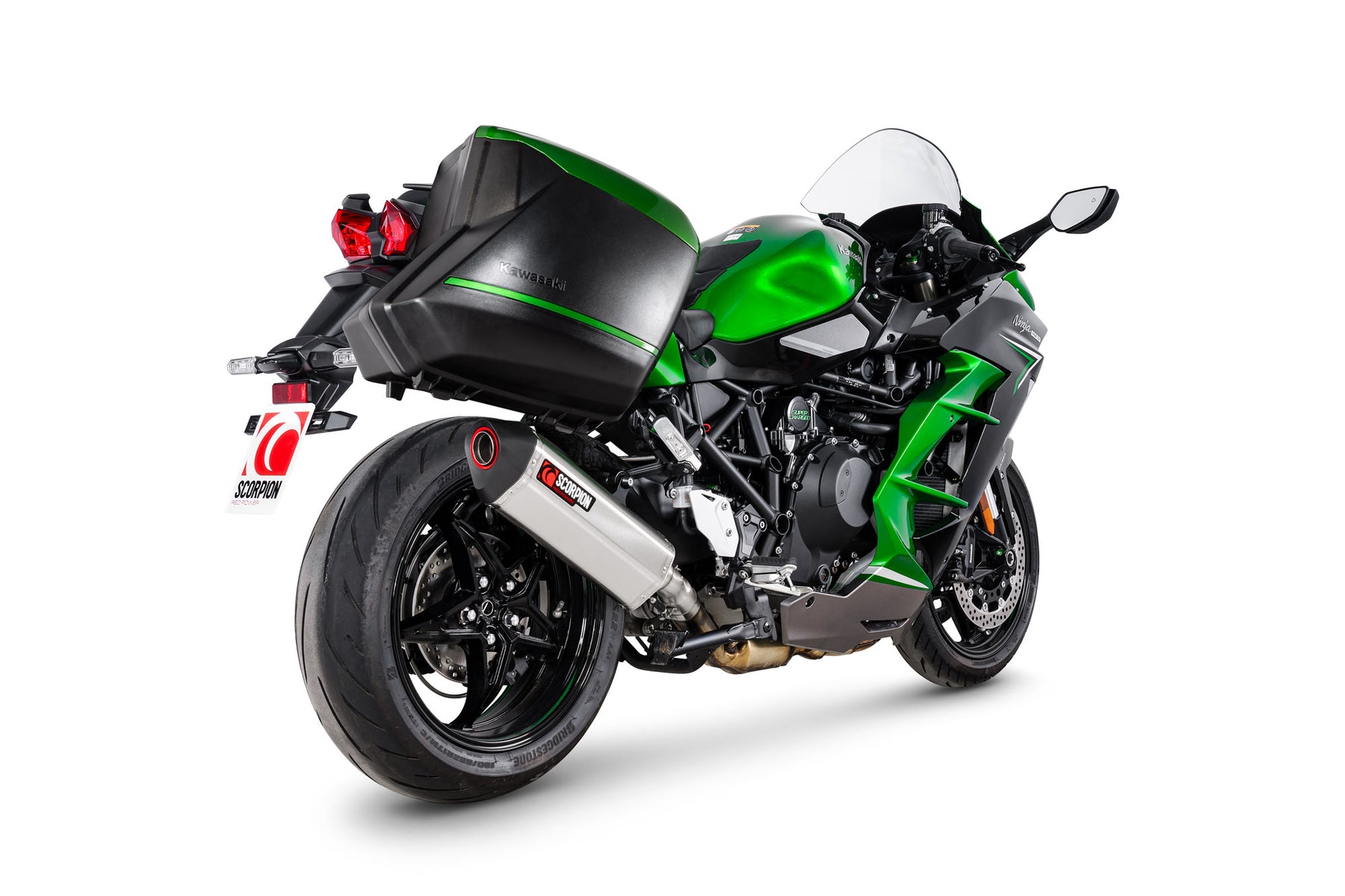 Kawasaki Ninja H2 SX (2022–2025) Scorpion Exhaust Serket Parallel Slip-on - Brushed Stainless