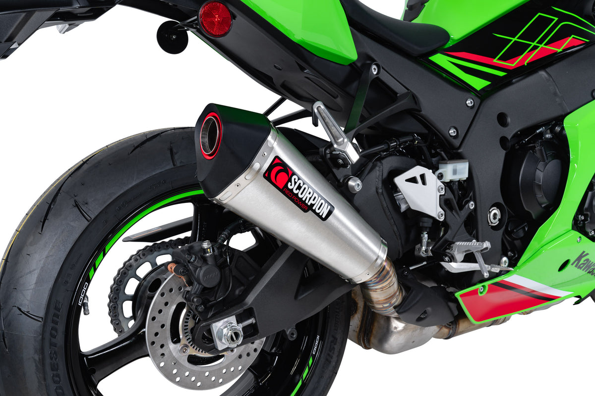 Kawasaki Ninja ZX-10R (2021–2025) Scorpion Exhaust Serket Taper Slip-on - Brushed Stainless