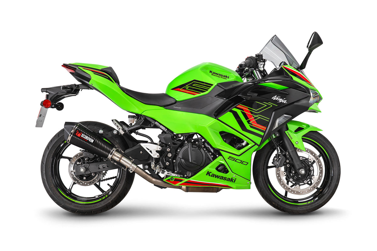 Kawasaki Ninja 500 Euro 5 (2024–2025) Scorpion Exhaust Serket Taper Slip-on - Carbon Fibre