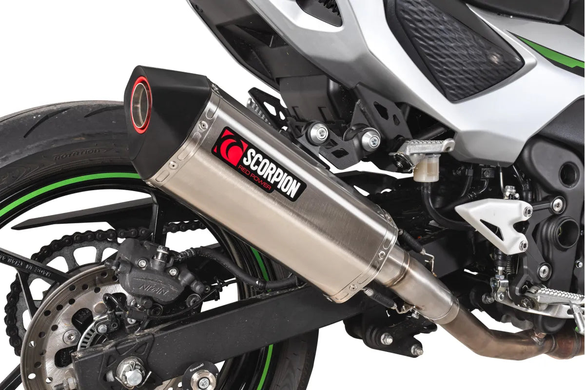 Kawasaki Ninja 7 Hybrid / Z7 Hybrid (2024-2026) SCORPION Exhaust Serket Parallel Slip-on – Brushed Stainless Steel