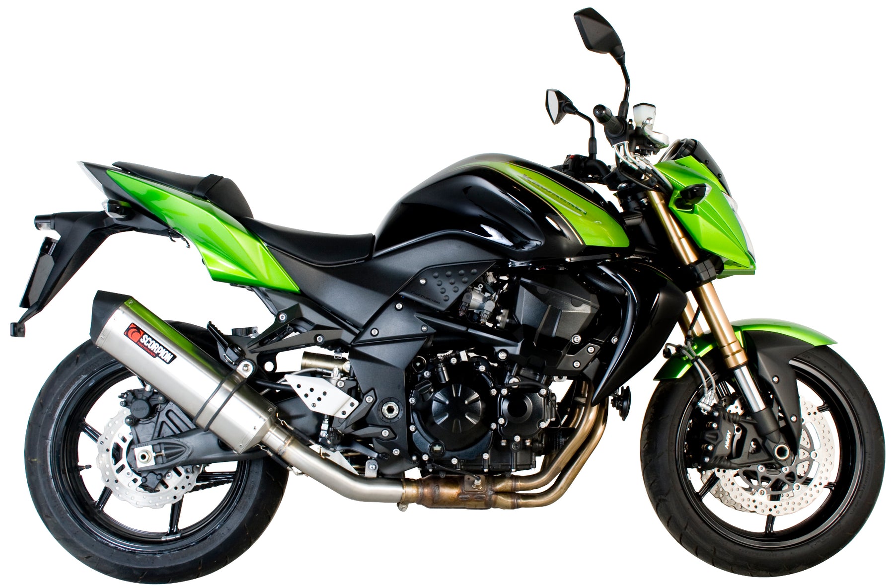 Kawasaki Z 750 (2007–2012) Scorpion Exhaust Serket Parallel Slip-on - Brushed Stainless