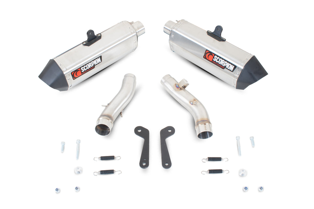 Kawasaki Z 1000 (2007–2009) Scorpion Exhaust Serket Parallel Slip-on Pair - Brushed Stainless