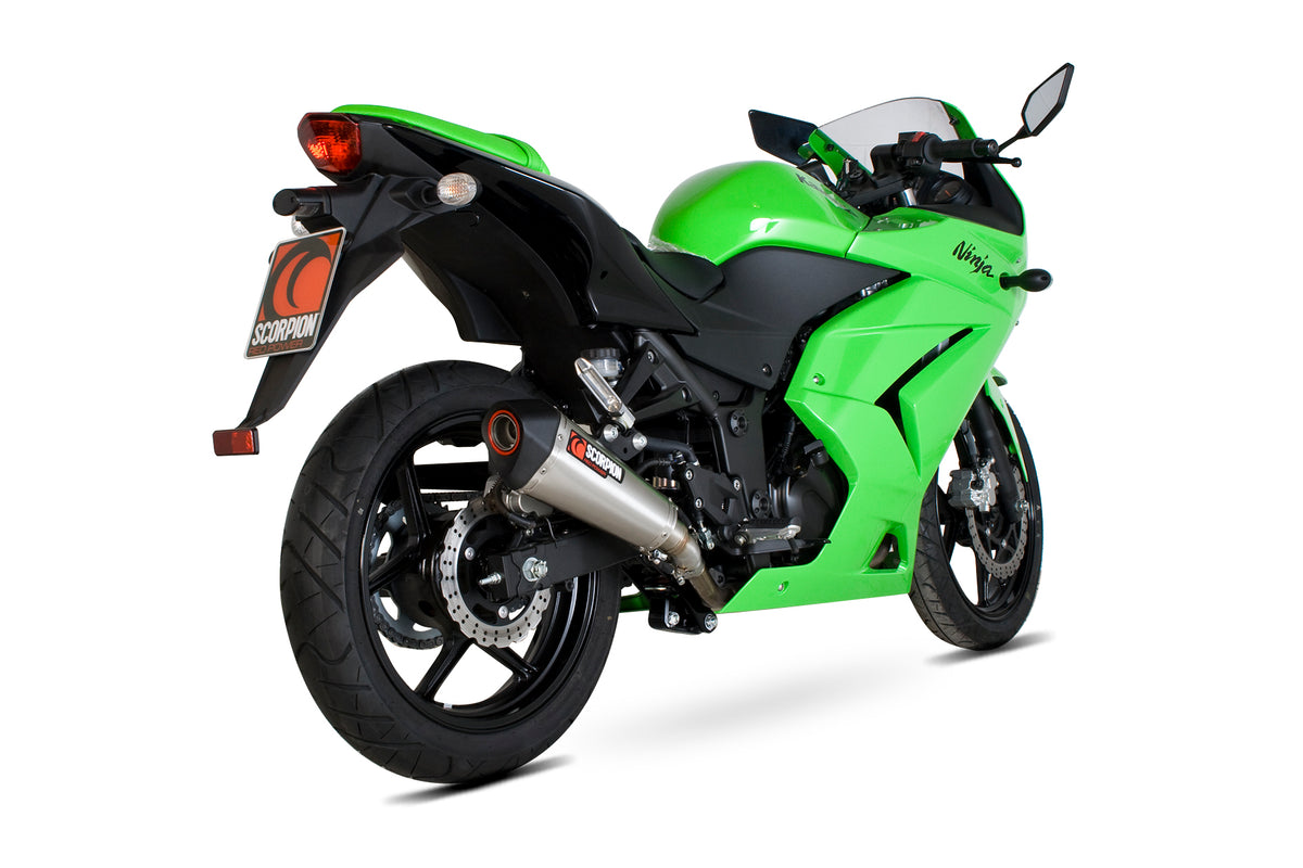 Kawasaki Ninja 250R (2008–2012) Scorpion Exhaust Serket Taper Slip-on - Brushed Stainless
