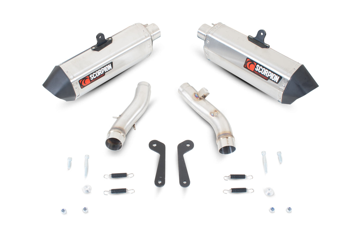 Kawasaki Z 1000 SX (2010–2013) Scorpion Exhaust Serket Parallel Slip-on Pair - Brushed Stainless