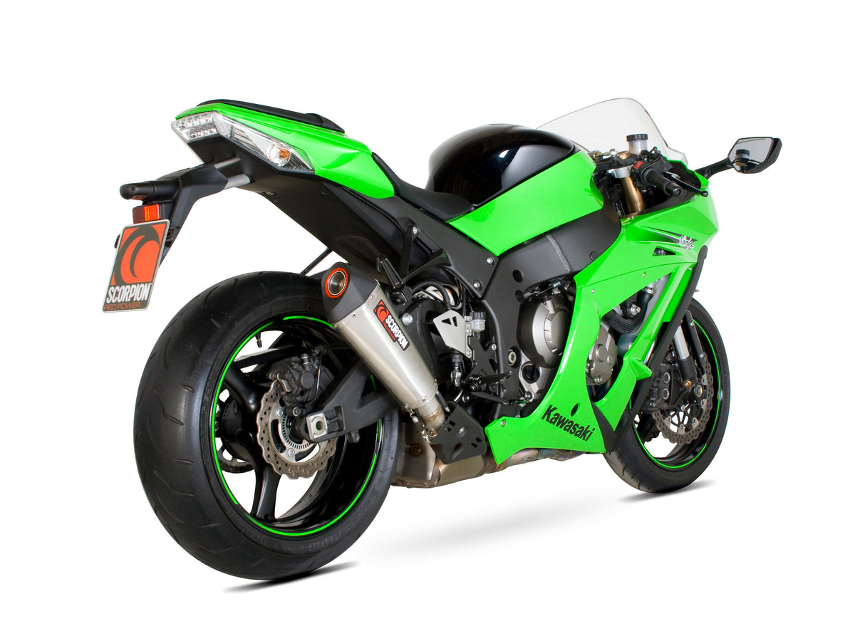 Kawasaki Ninja ZX-10R (2011–2015) Scorpion Exhaust Serket Taper Slip-on - Brushed Stainless