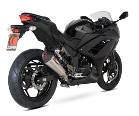 Kawasaki Ninja 300 (2012–2017) Scorpion Exhaust Serket Taper Slip-on - Brushed Stainless
