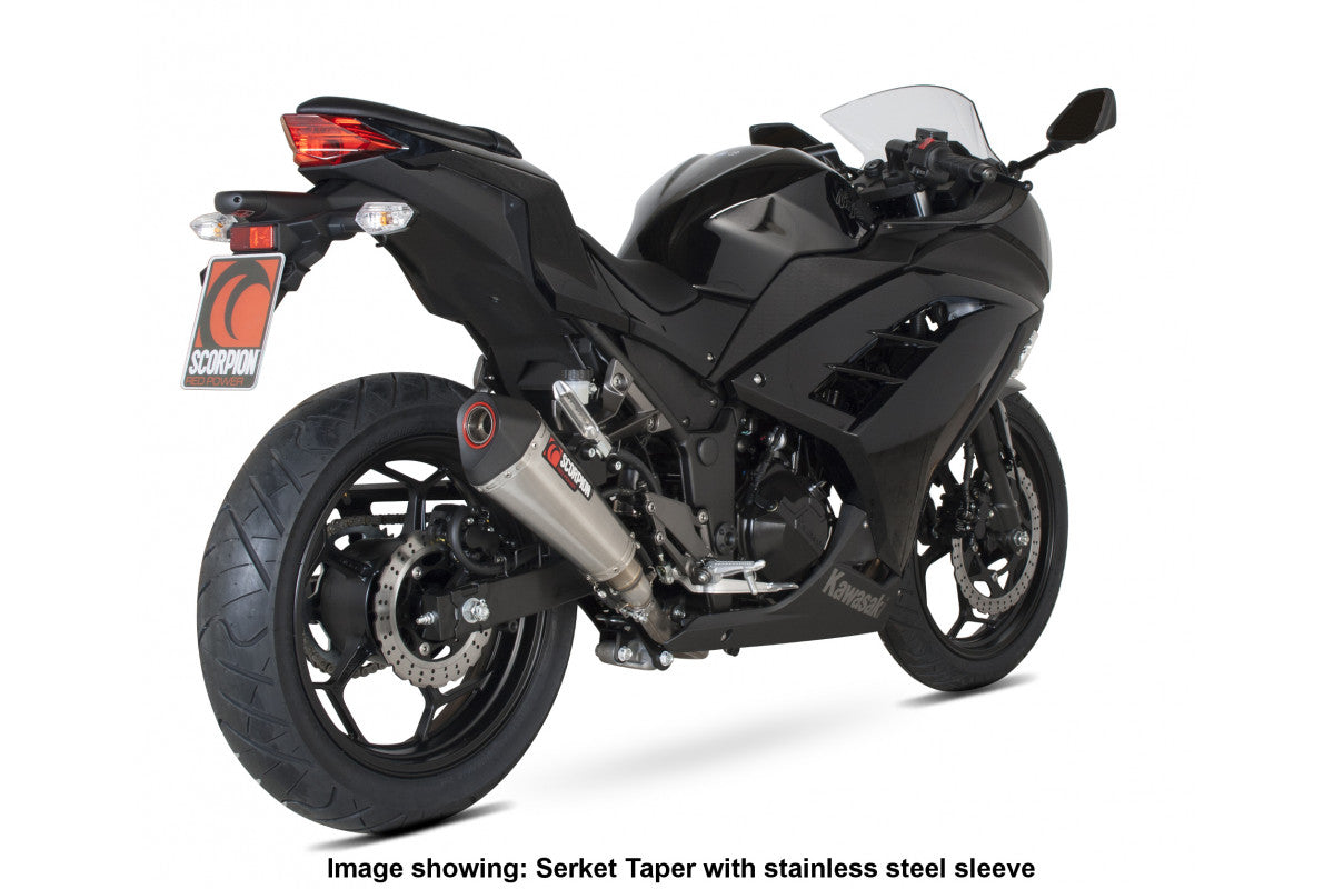 Kawasaki Ninja 300 (2012–2017) Scorpion Exhaust Serket Taper Slip-on - Carbon Fibre