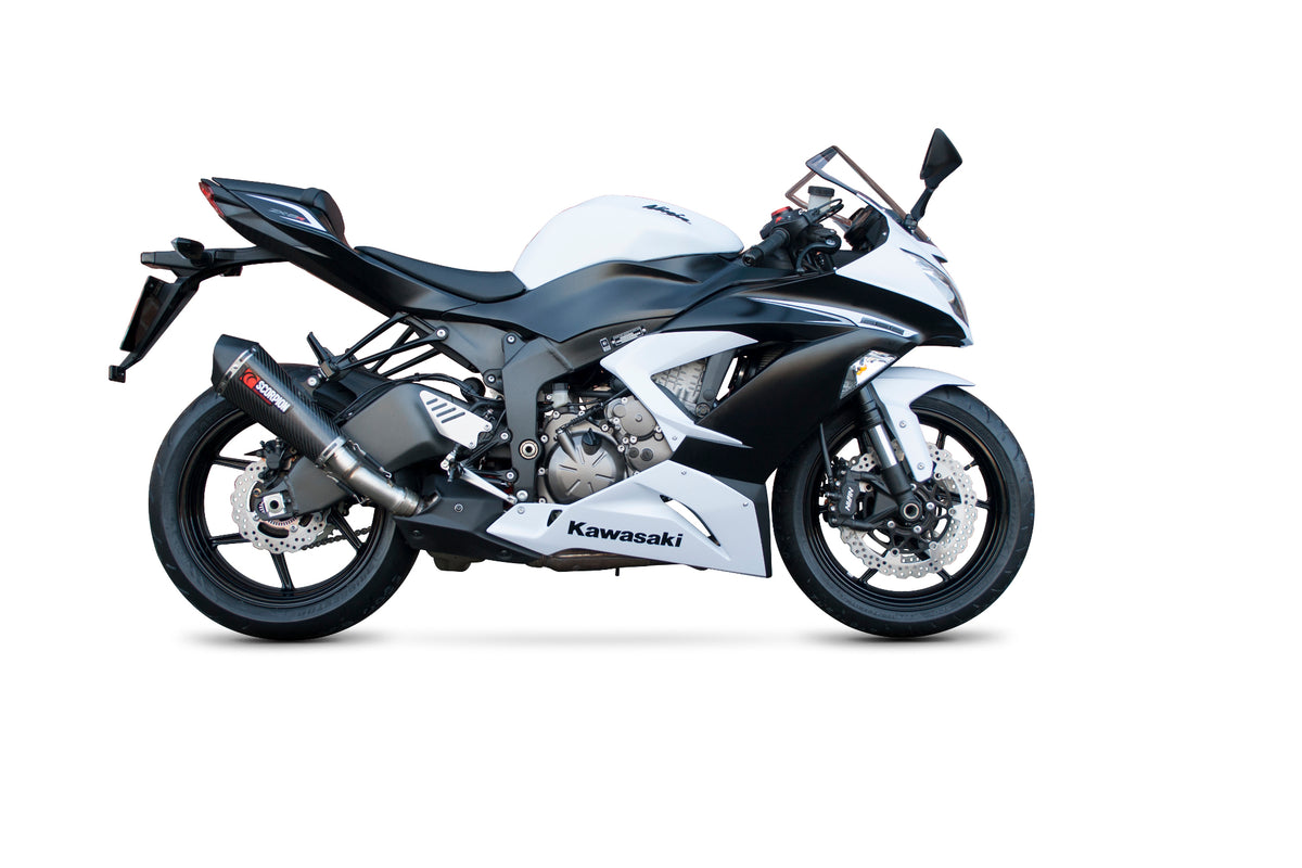 Kawasaki Ninja ZX-6R 636 (2013–2018) Scorpion Exhaust Serket Taper Slip-on - Carbon Fibre