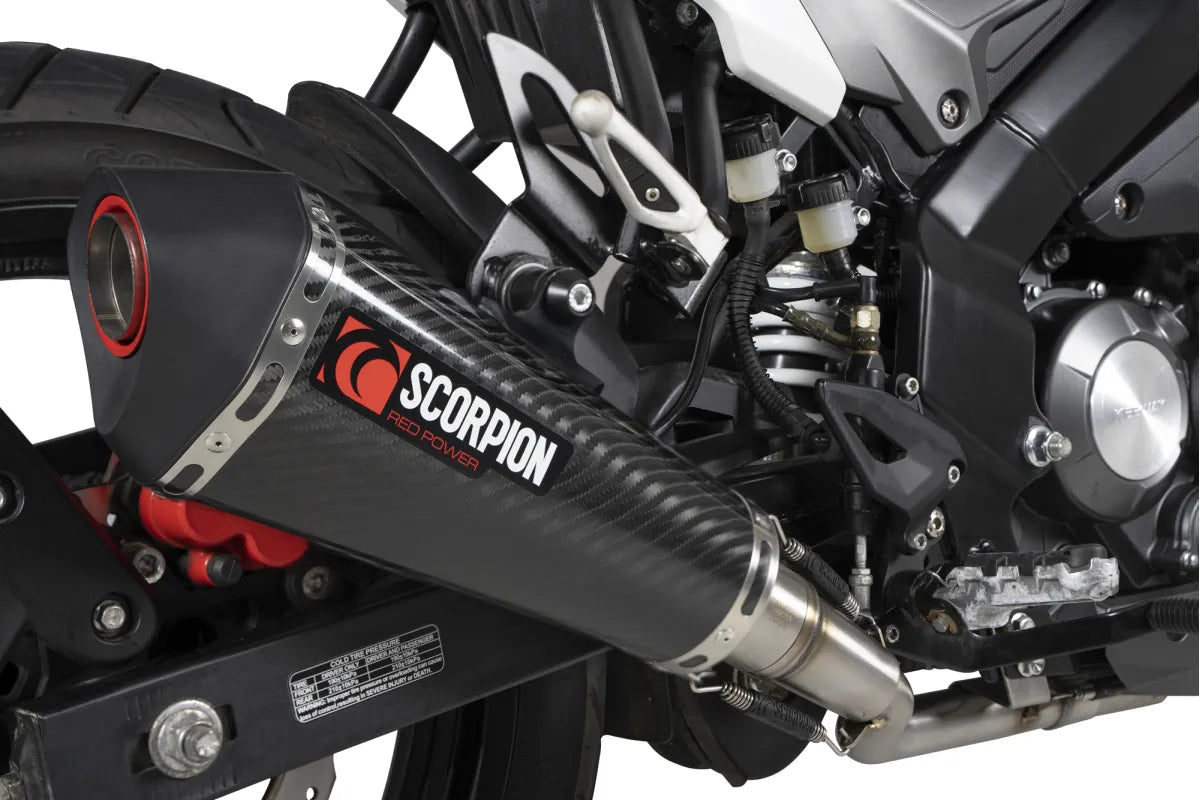 Keeway RKF 125 Euro 4 model (2019-2021) SCORPION Exhaust Serket Taper Full System – Carbon Fibre