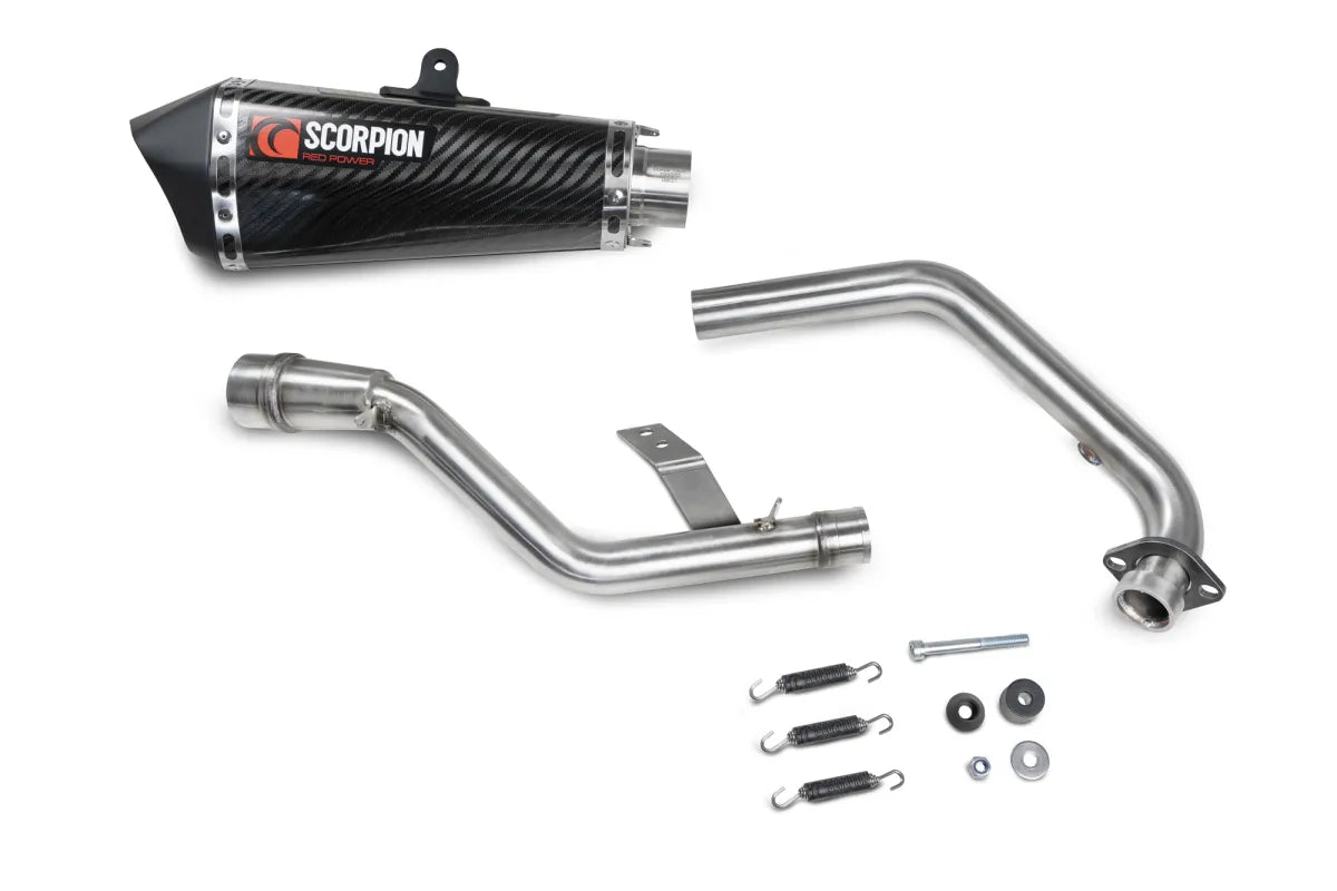 Keeway RKF 125 Euro 4 model (2019-2021) SCORPION Exhaust Serket Taper Full System – Carbon Fibre