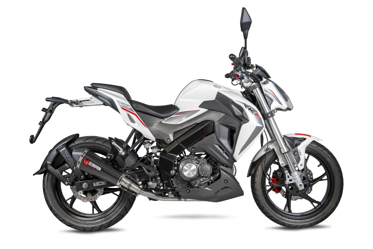 Keeway RKF 125 Euro 4 model (2019-2021) SCORPION Exhaust Serket Taper Full System – Carbon Fibre