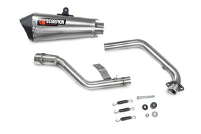 Keeway RKF 125 Euro 4 model (2019-2021) SCORPION Exhaust Serket Taper Full System – Brushed Stainless Steel