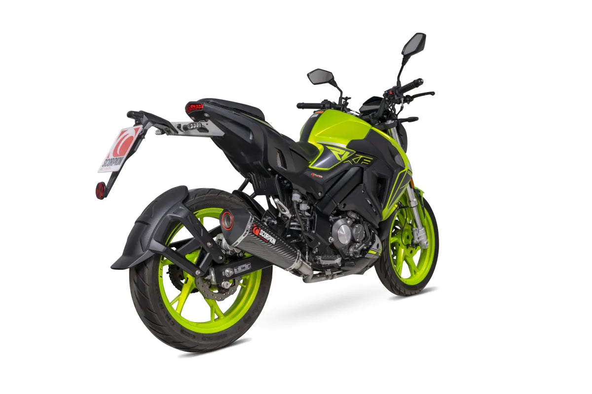 Keeway RKF 125 Euro 5 model (2021-2026) SCORPION Exhaust Serket Taper Full System – Carbon Fibre