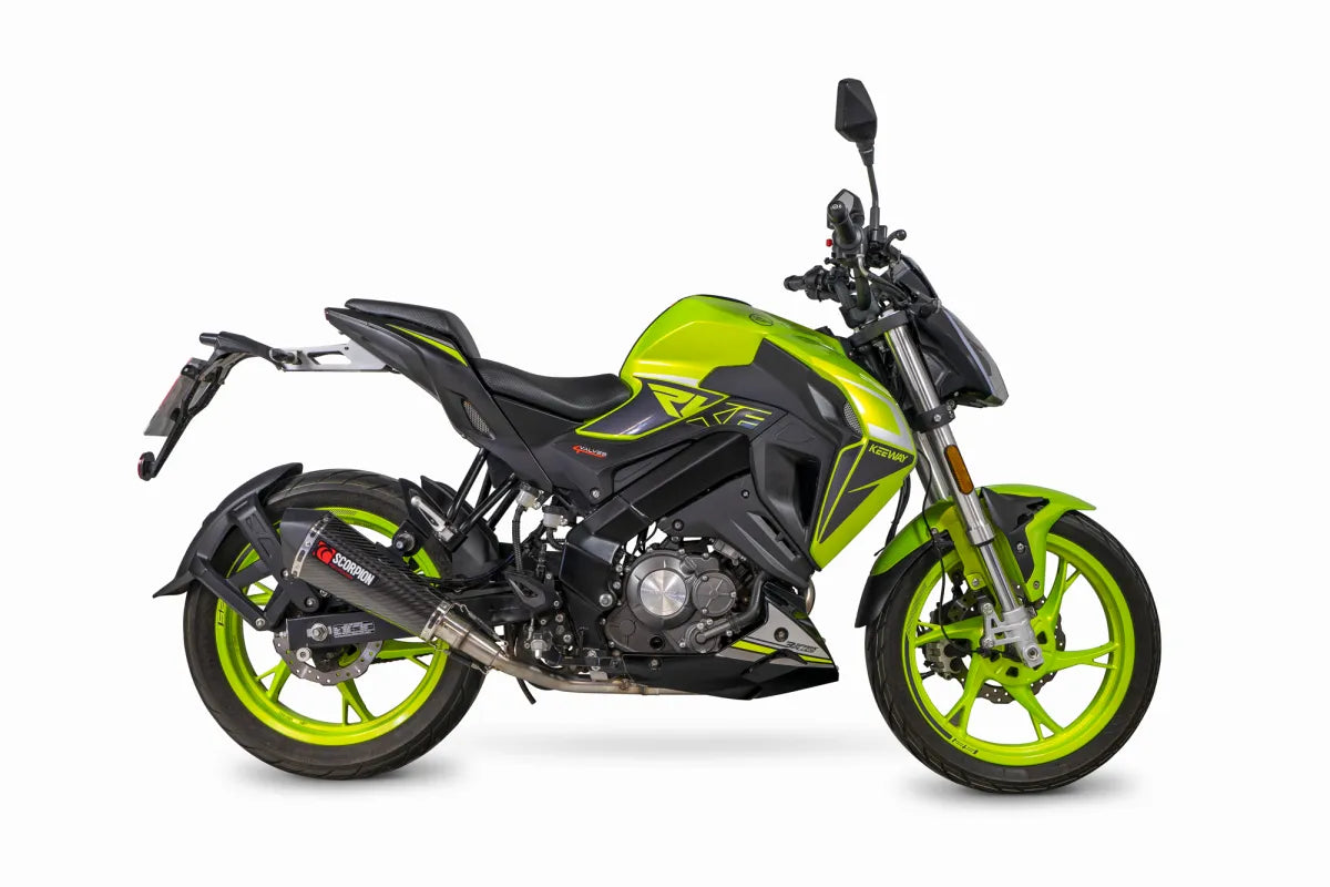 Keeway RKF 125 Euro 5 model (2021-2026) SCORPION Exhaust Serket Taper Full System – Carbon Fibre
