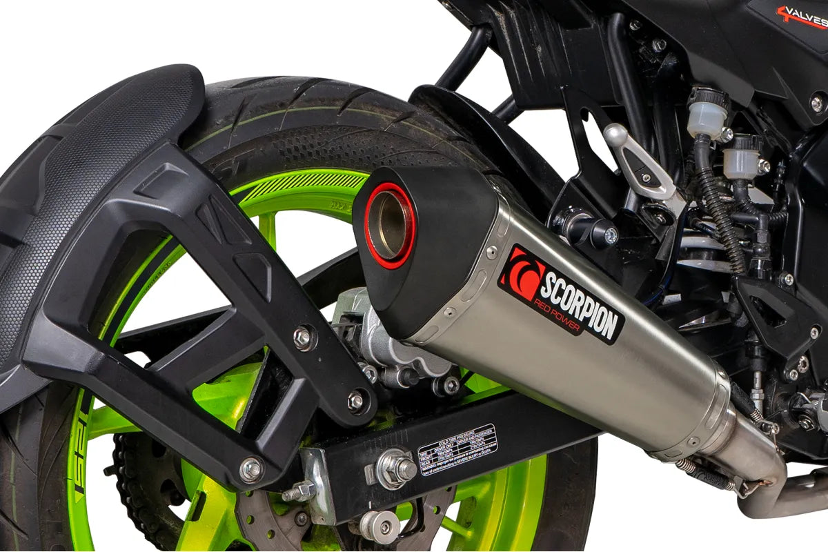 Keeway RKF 125 Euro 5 model (2021-2026) SCORPION Exhaust Serket Taper Full System – Brushed Stainless Steel