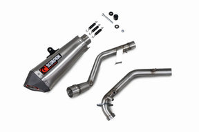 Keeway RKF 125 Euro 5 model (2021-2026) SCORPION Exhaust Serket Taper Full System – Brushed Stainless Steel