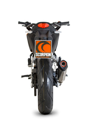 KTM Duke 125 (2017–2020) Scorpion Exhaust Serket Taper Slip-on - Brushed Stainless