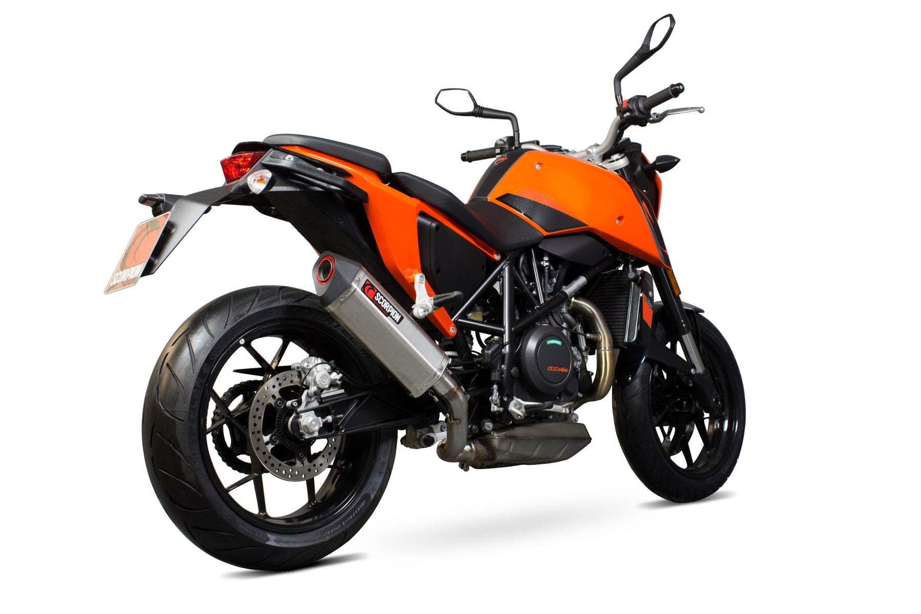 KTM Duke 690 (2012–2016) Scorpion Exhaust Serket Parallel Slip-on - Brushed Stainless