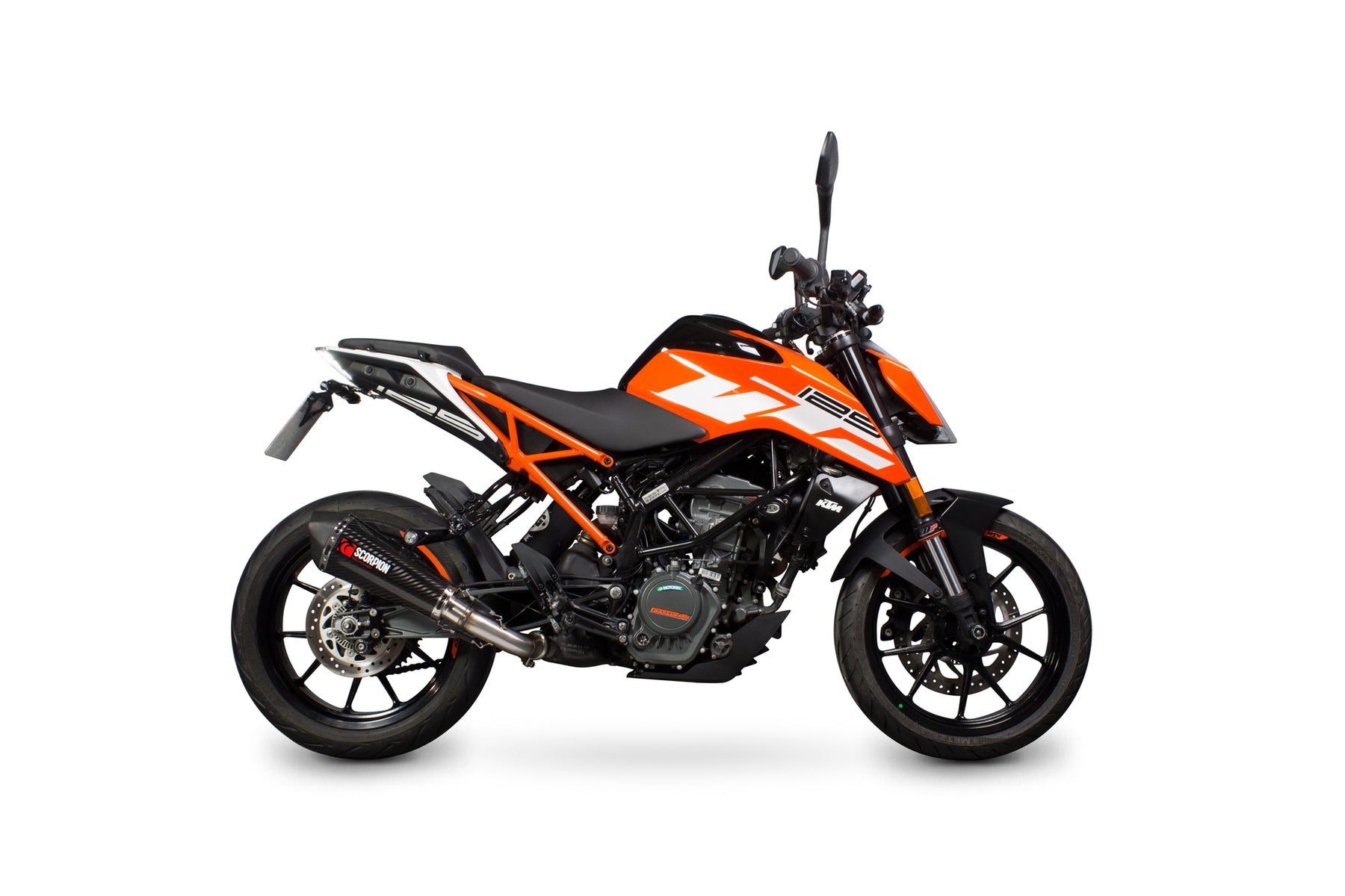 KTM Duke 125/200 (2011–2016) Scorpion Exhaust Serket Taper Slip-on - Carbon Fibre