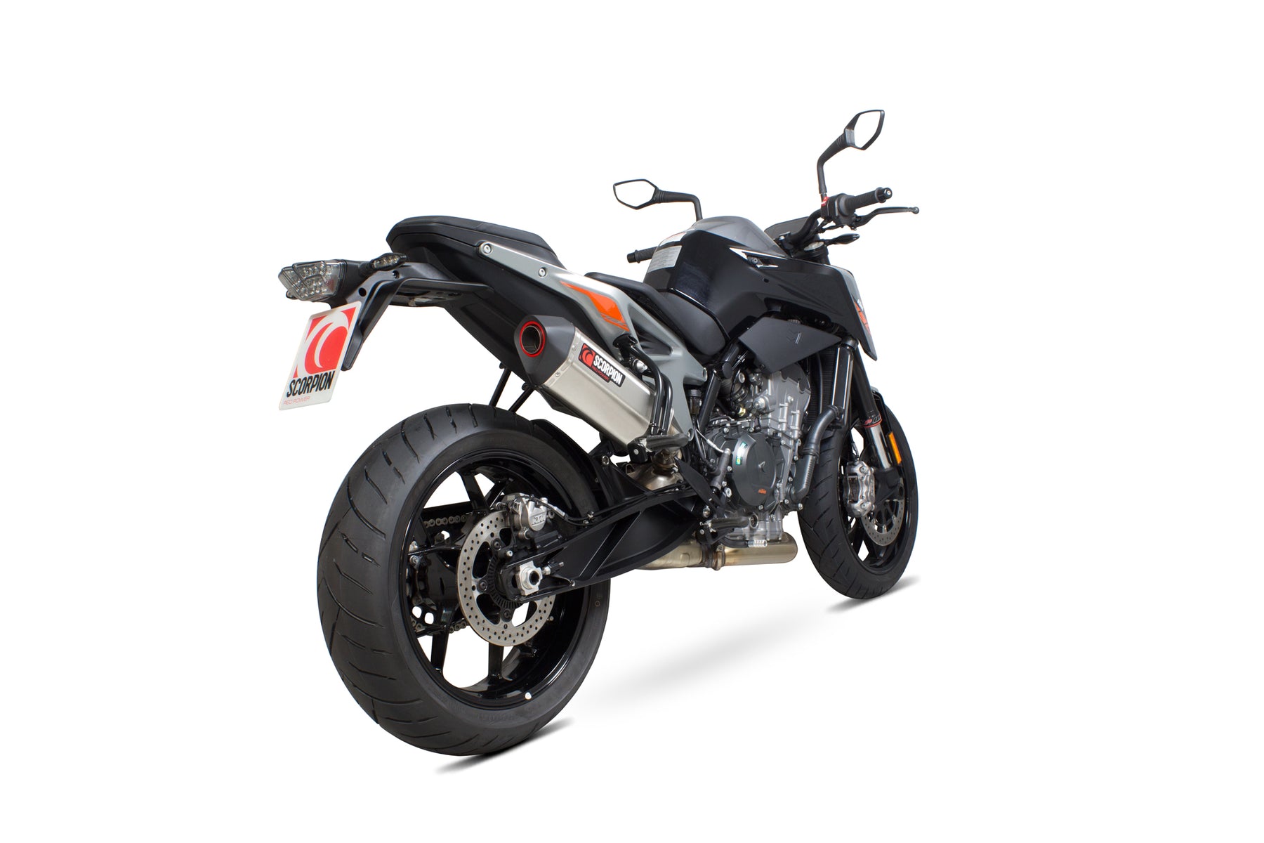 KTM Duke 790 (2018–2020) Scorpion Exhaust Serket Parallel Slip-on - Brushed Stainless