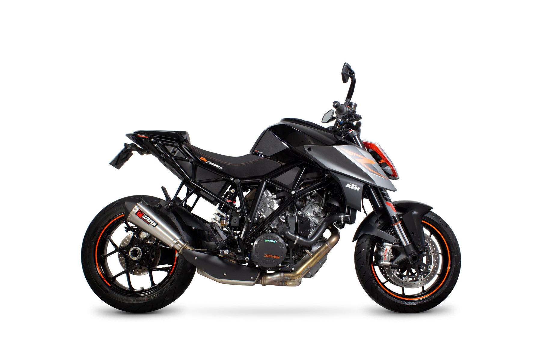 KTM Duke Super R (2014–2019) Scorpion Exhaust Serket Taper Slip-on - Brushed Stainless