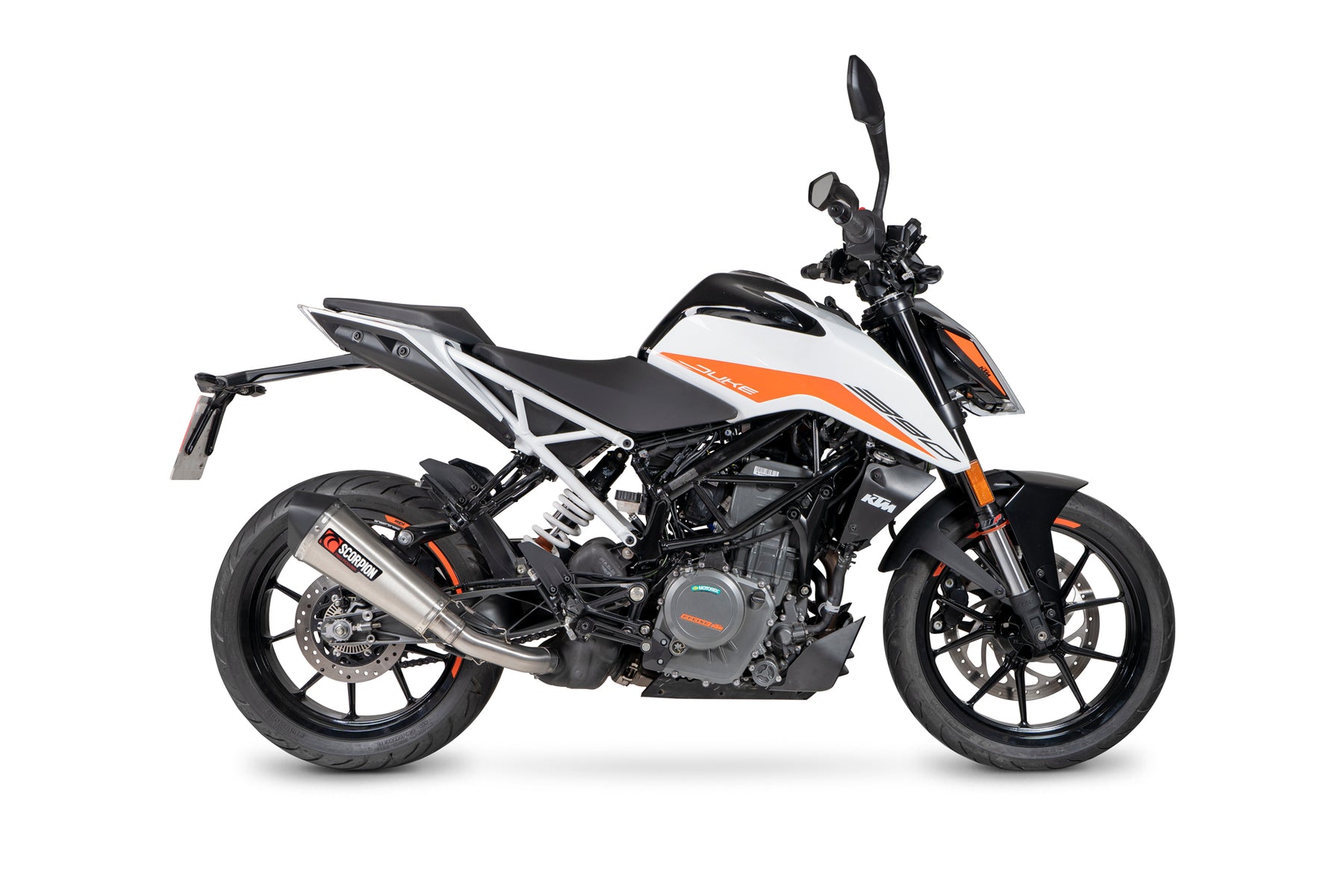 KTM Duke 390 (2021–2023) Scorpion Exhaust Serket Taper Slip-on - Brushed Stainless