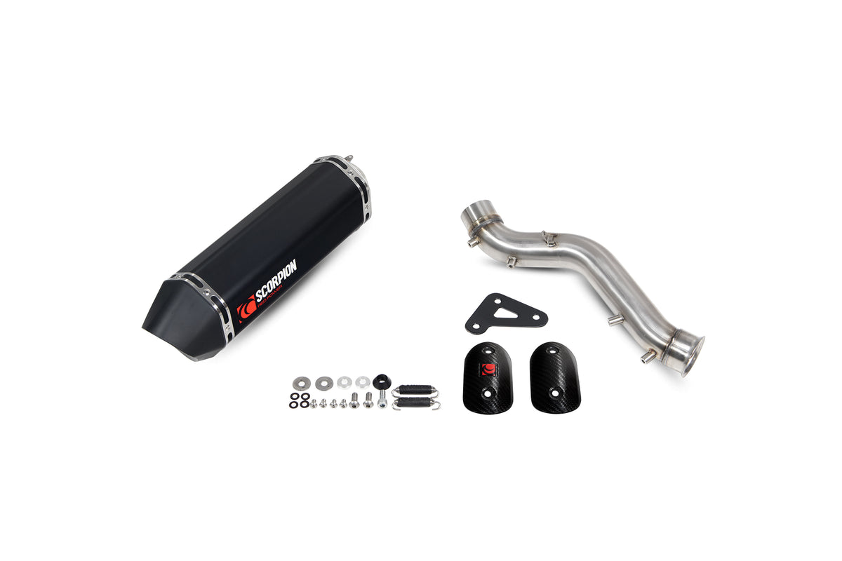 KTM Adventure 890 inc R (2021–2025) Scorpion Exhaust Serket Parallel Slip-on - Black Ceramic