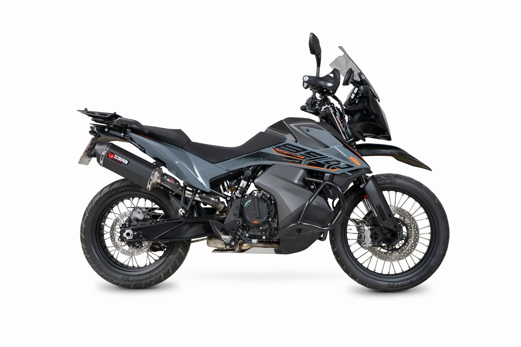 KTM Adventure 890 inc R (2021–2025) Scorpion Exhaust Serket Parallel Slip-on - Black Ceramic