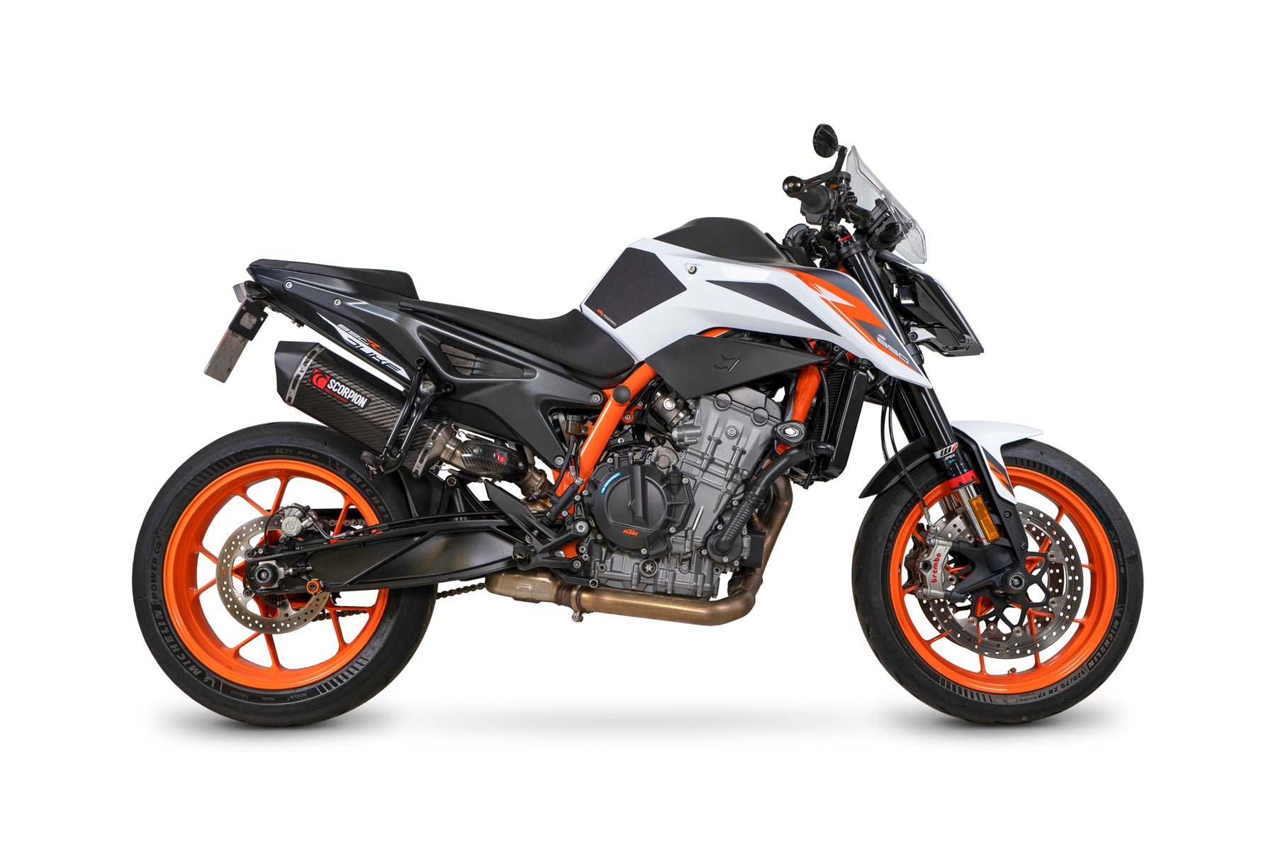 KTM Duke 890 (2020–2023) Scorpion Exhaust Serket Parallel Slip-on - Carbon Fibre