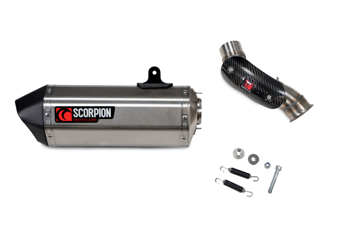 KTM Duke 890 (2020–2023) Scorpion Exhaust Serket Parallel Slip-on - Brushed Stainless