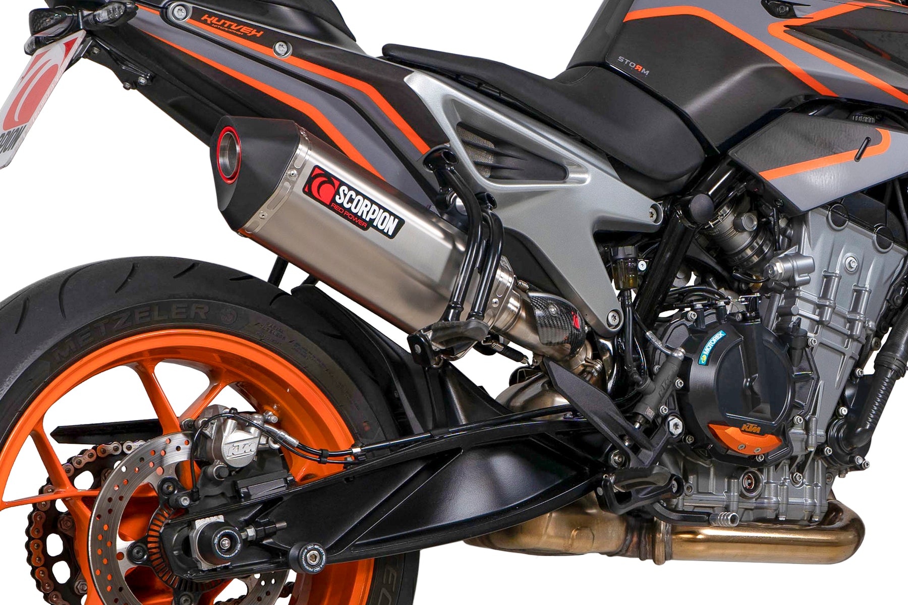 KTM Duke 790 (2022–2025) Scorpion Exhaust Serket Parallel Slip-on - Titanium