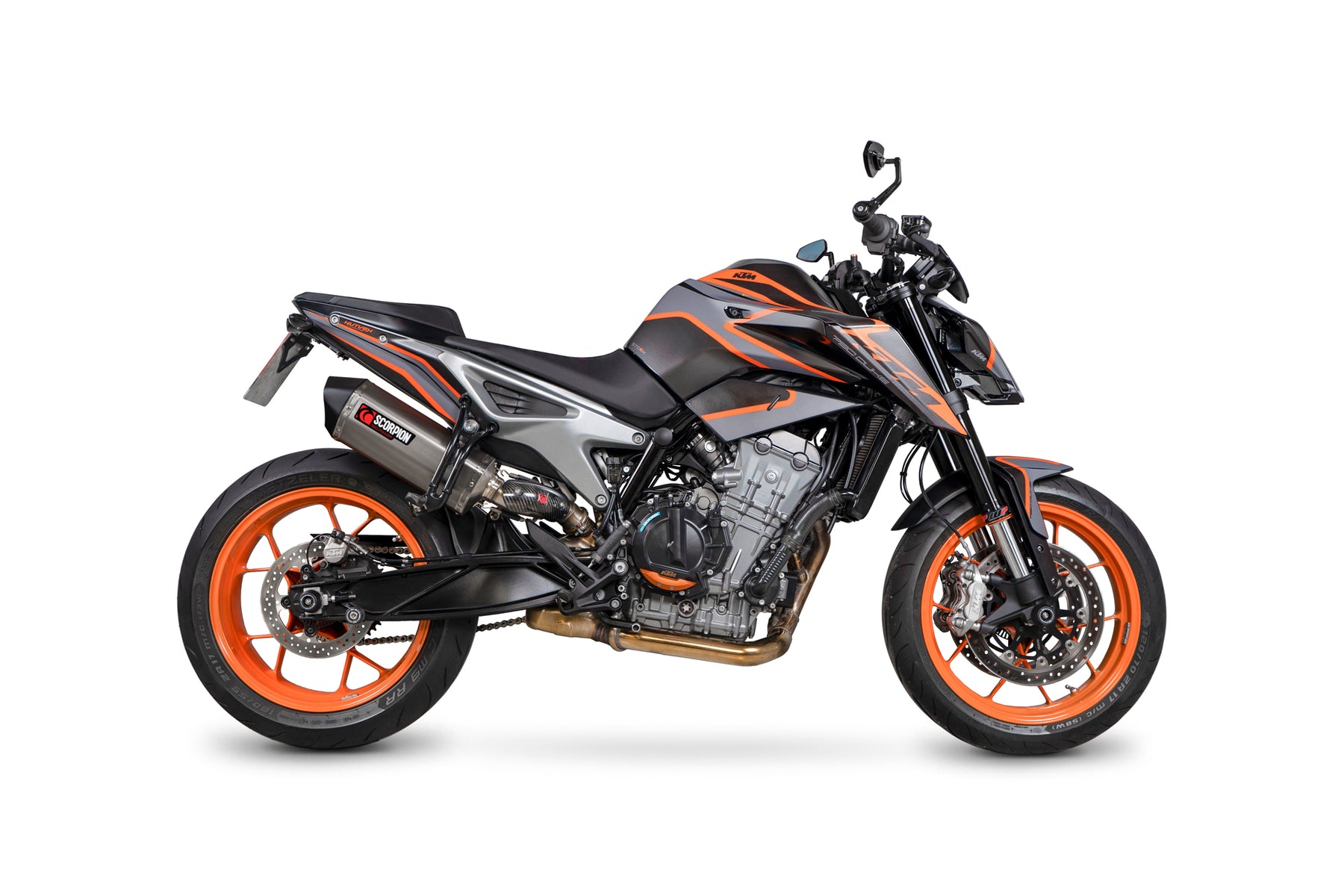 KTM Duke 790 (2022–2025) Scorpion Exhaust Serket Parallel Slip-on - Titanium
