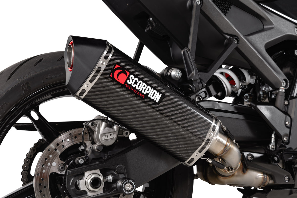 KTM Duke 990 (2024–2025) Scorpion Exhaust Serket Parallel Slip-on - Carbon Fibre