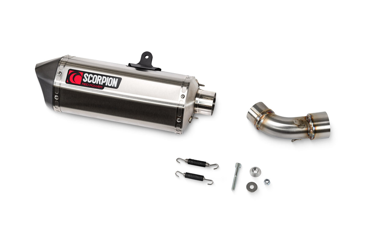 KTM Duke 990 (2024–2025) Scorpion Exhaust Serket Parallel Slip-on - Brushed Stainless