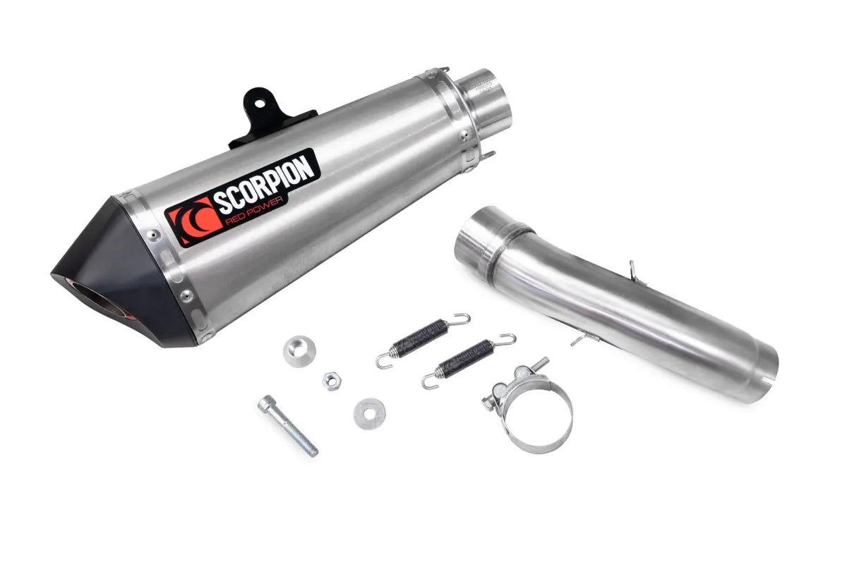 KTM 125 Duke, Euro 5 (2021-2023) SCORPION Exhaust Serket Taper Slip-on – Brushed Stainless Steel