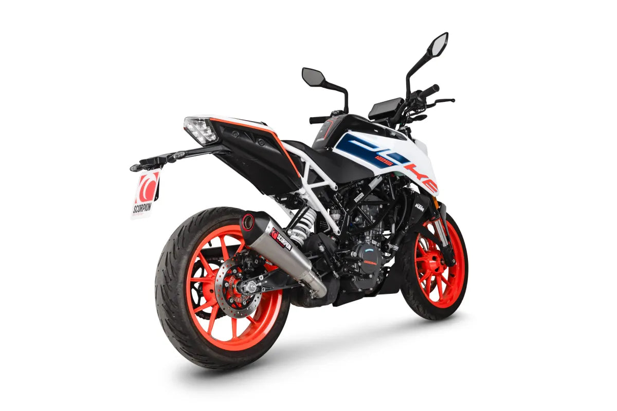 KTM 125 Duke, Euro 5 (2021-2023) SCORPION Exhaust Serket Taper Slip-on – Titanium