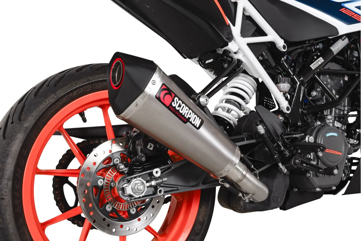 KTM 125 Duke, Euro 5 (2021-2023) SCORPION Exhaust Serket Taper Slip-on – Titanium