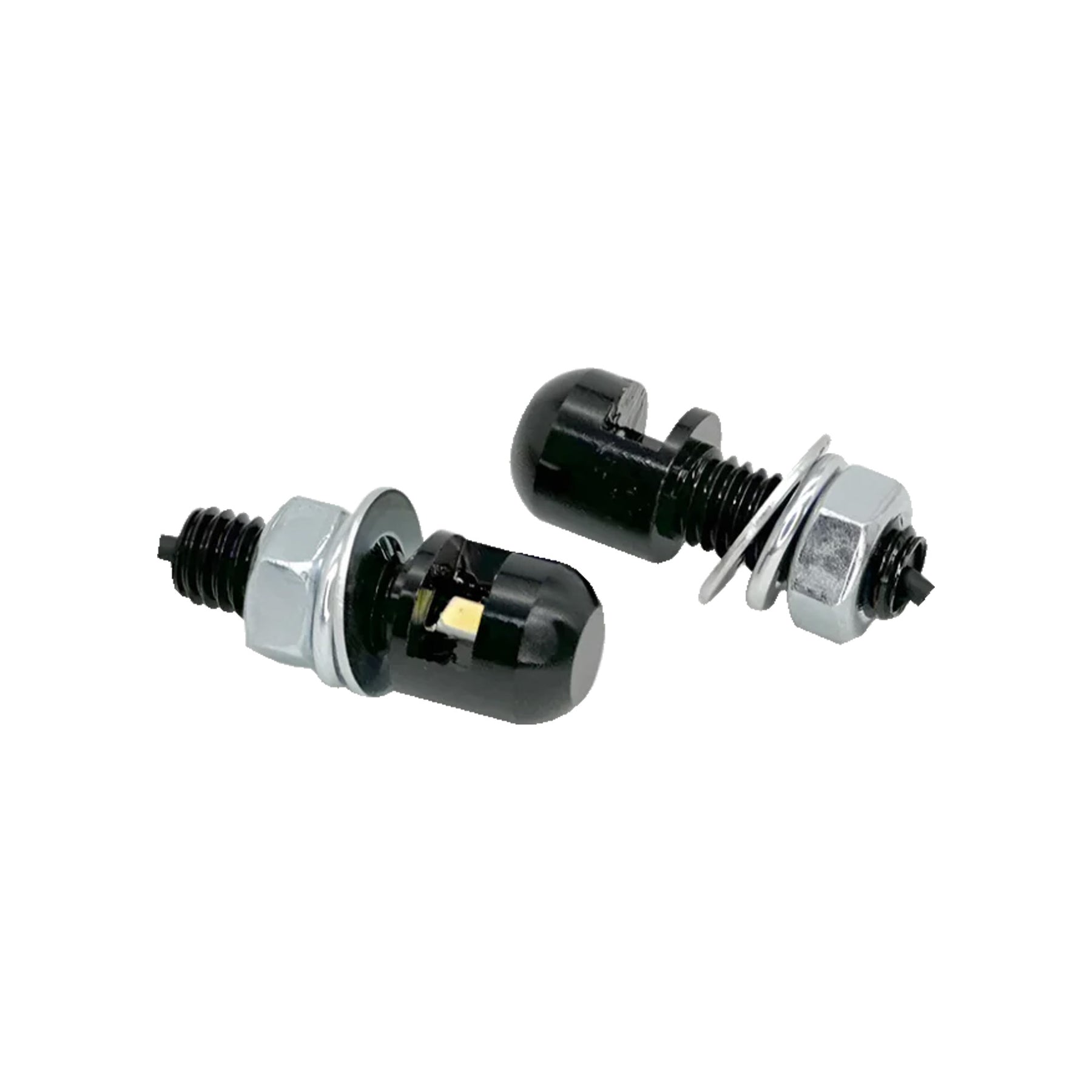 Bike It LED Number Plate Light Bolts Black Pair Motorcycle