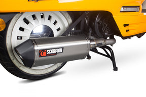 Peugeot Django 150 (EURO 4) (2017-2018) SCORPION Exhaust Serket Full System - Brushed Stainless Steel