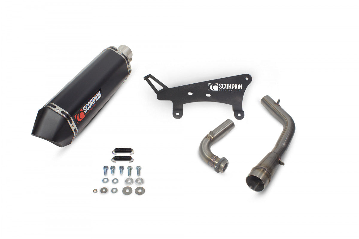 Peugeot Tweet 125 (2010-2017) SCORPION Exhaust Serket Full System - Black Ceramic