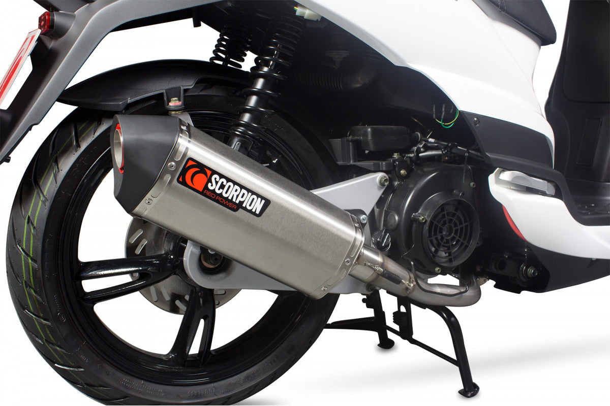 Peugeot Tweet 125 (2010-2017) SCORPION Exhaust Serket Full System - Brushed Stainless Steel