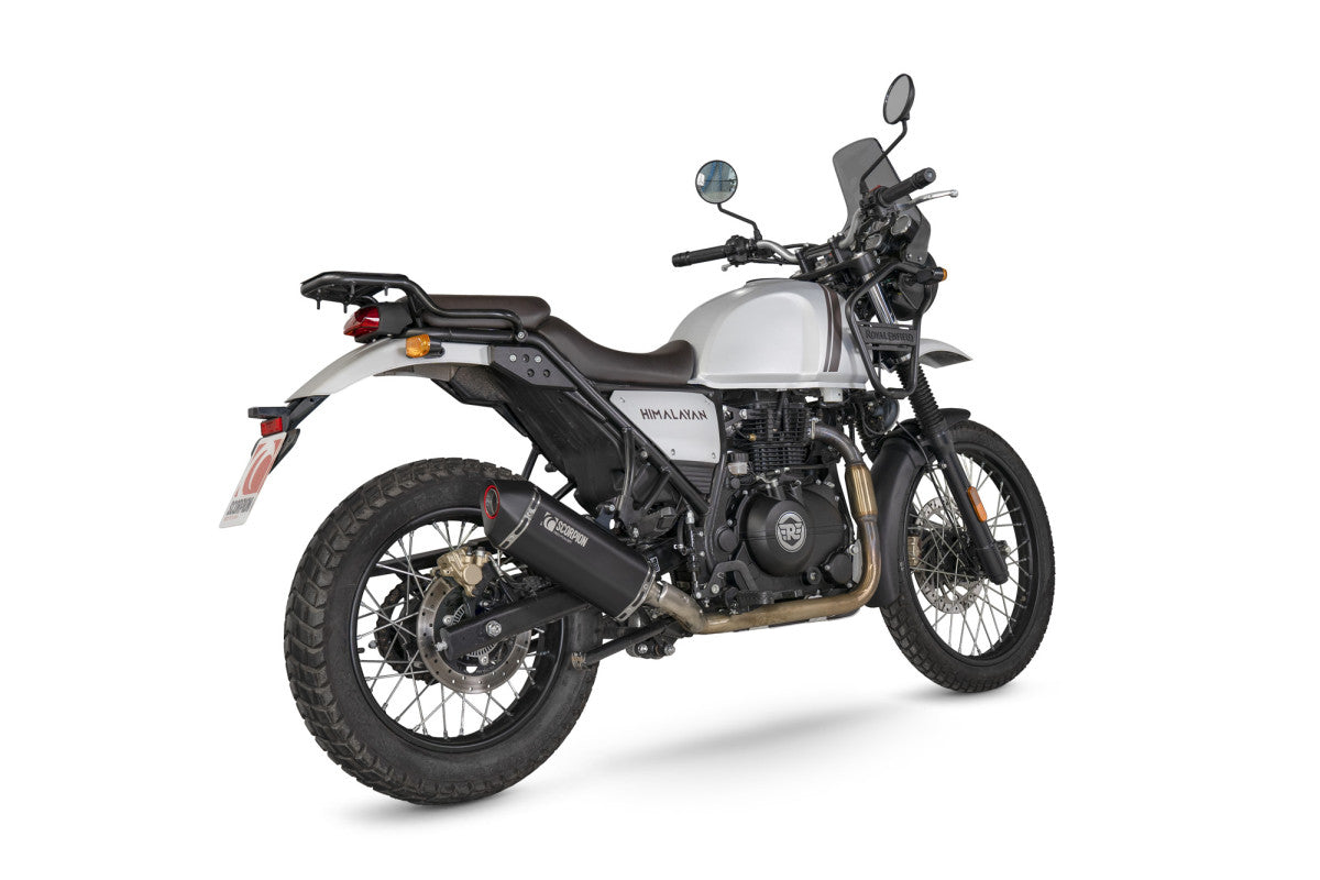 Royal Enfield Himalayan 411cc 410 Scorpion Exhaust Serket Slip-On - Black Ceramic