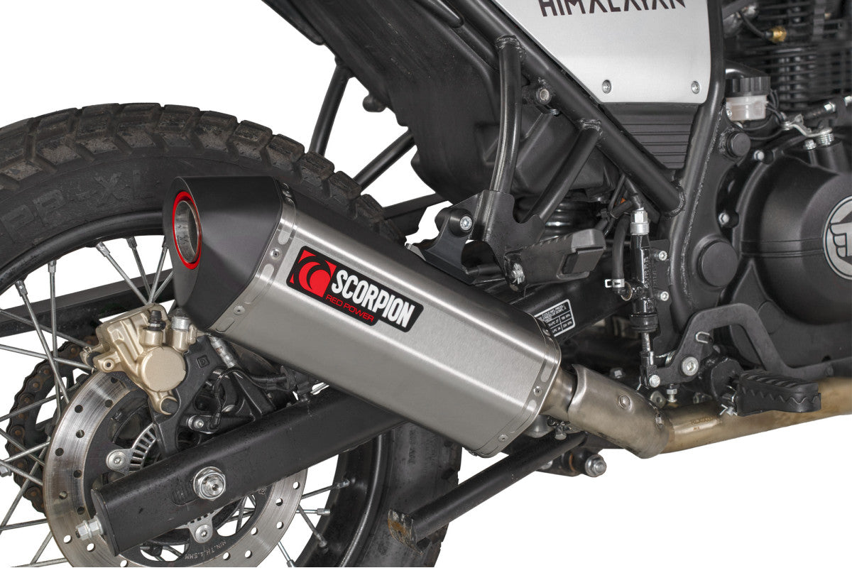 Royal Enfield Himalayan 411cc 410 Scorpion Exhaust Serket Slip-On - Brushed Stainless