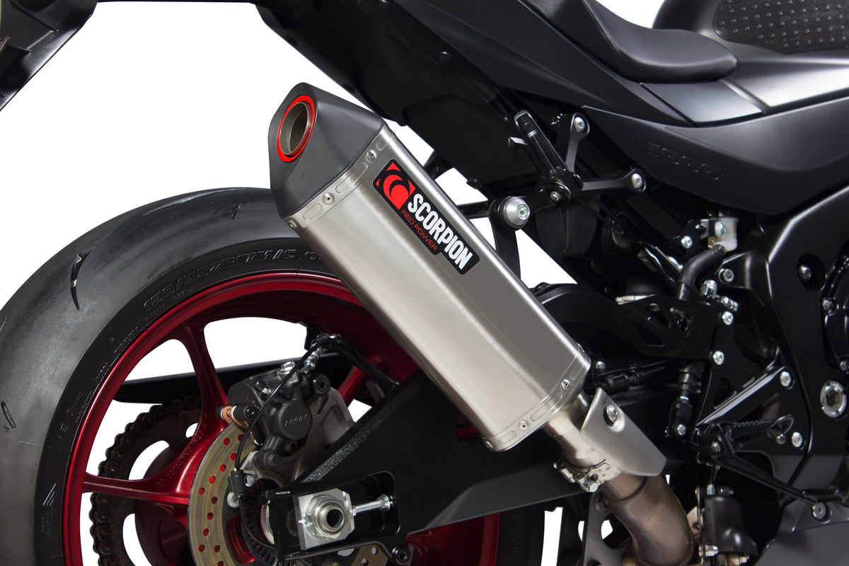 Suzuki GSX-R 1000 (2017–2018) Scorpion Exhaust Serket Parallel Slip-on - Brushed Stainless