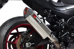 Suzuki GSX-R 1000 (2017–2018) Scorpion Exhaust Serket Parallel Slip-on - Brushed Stainless