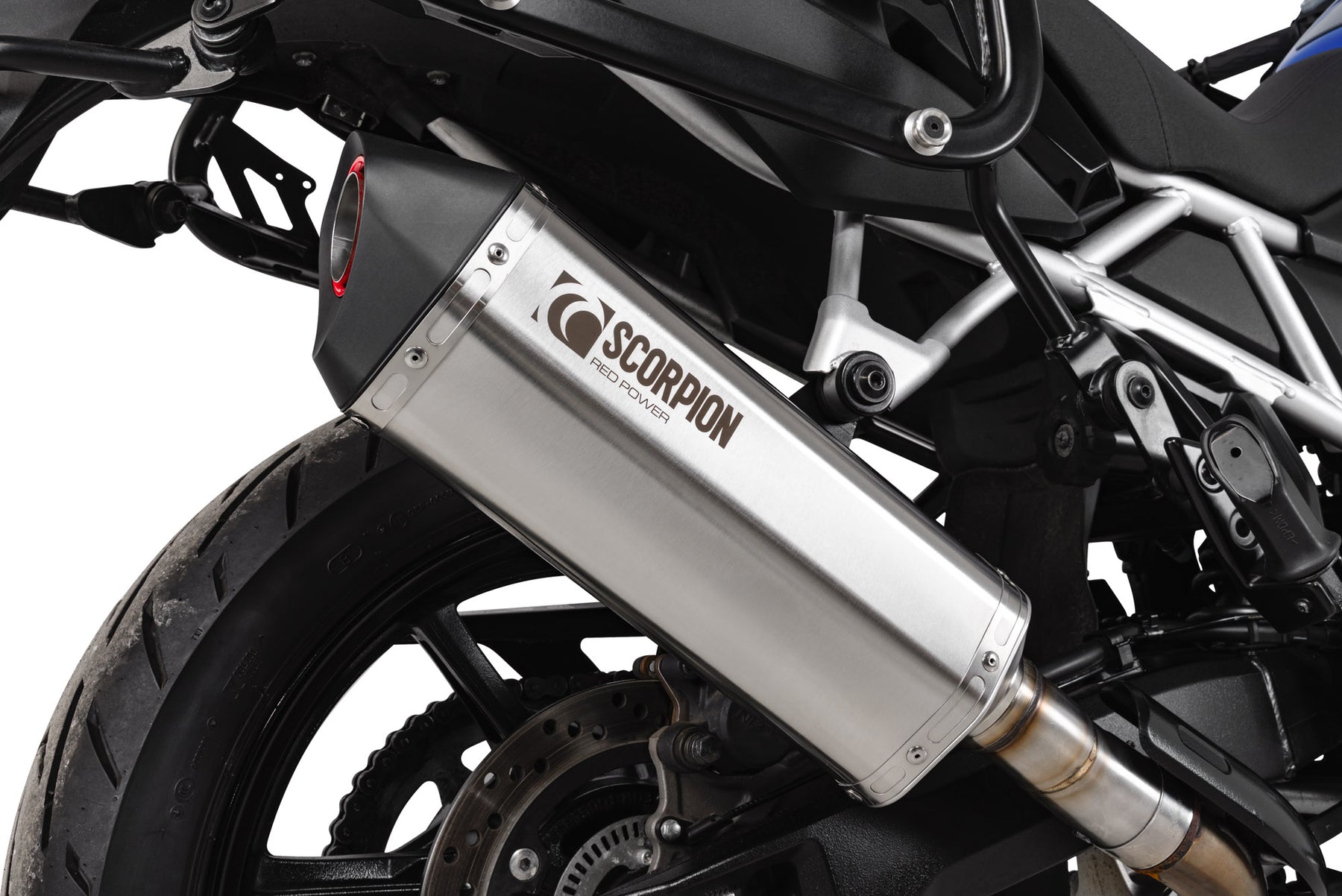 Suzuki V-Strom 800 inc DE/RE (2023–2025) Scorpion Exhaust Serket Parallel Slip-on - Brushed Stainless